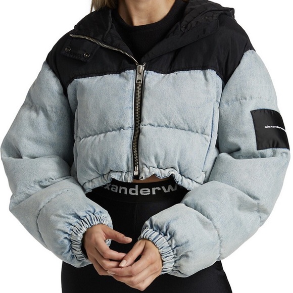 Alexander Wang Denim Cropped Puffer - Picture 7 of 16